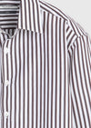 Kahverengi Casual Fit Uzun Dokuma Casual İpek Karışımlı Gömlek
