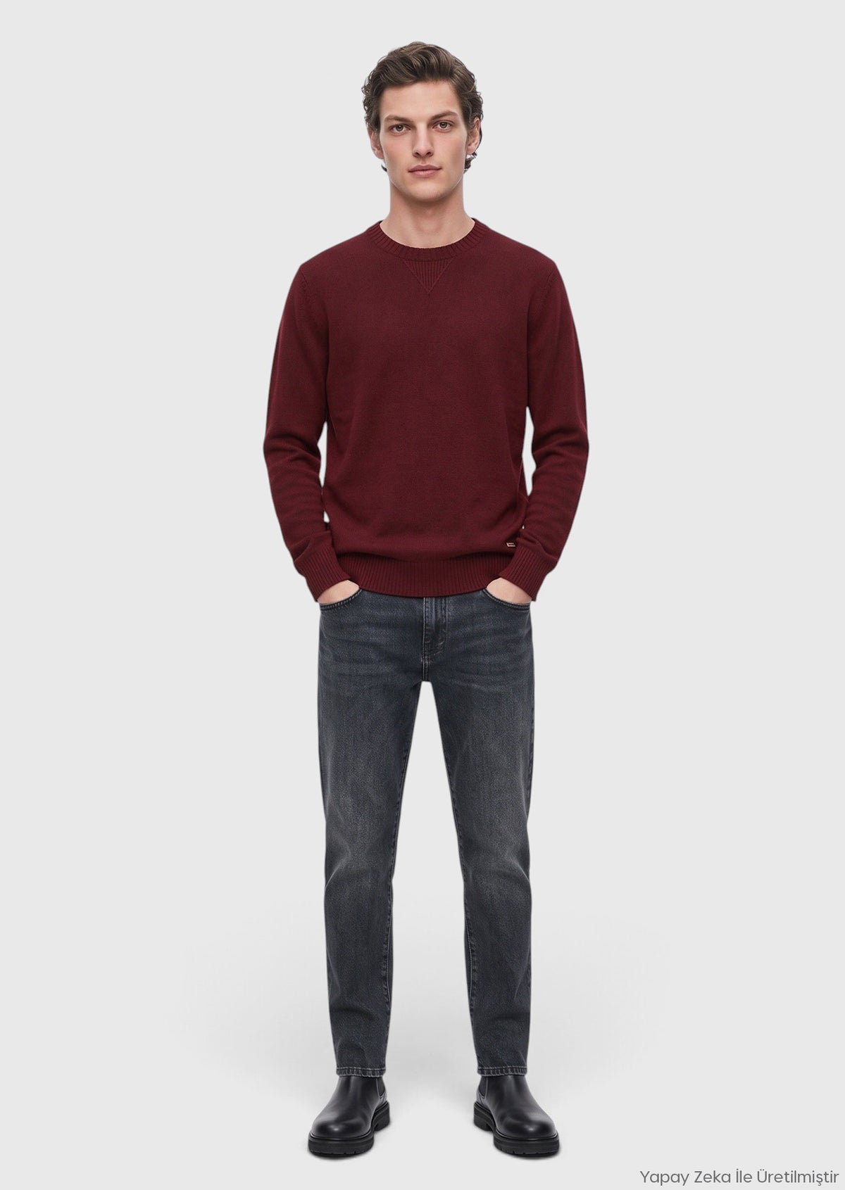 Koyu İndigo Regular Fit Denim Pamuk Karışımlı Pantolon