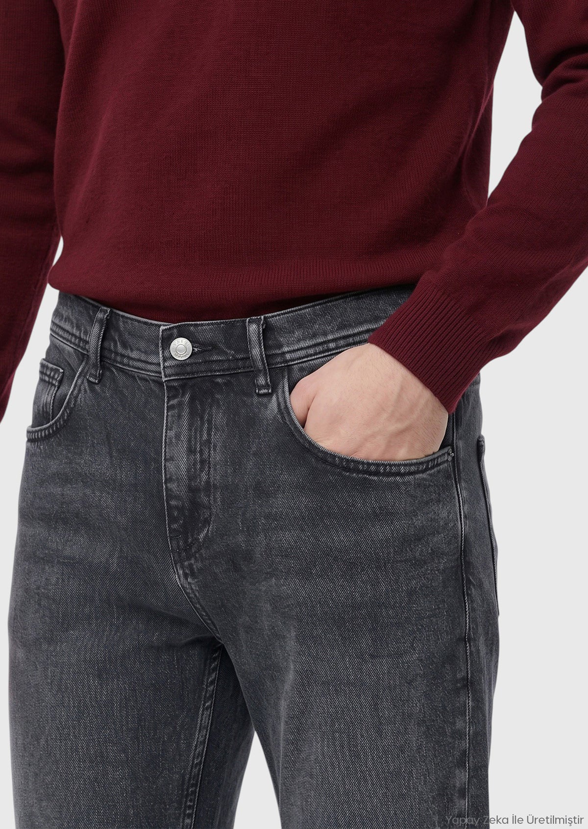 Koyu İndigo Regular Fit Denim Pamuk Karışımlı Pantolon