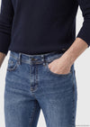 Koyu Mavi Slim Fit Denim Pamuk Karışımlı Pantolon