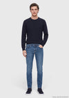 Koyu Mavi Slim Fit Denim Pamuk Karışımlı Pantolon