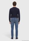 Koyu Mavi Slim Fit Denim Pamuk Karışımlı Pantolon