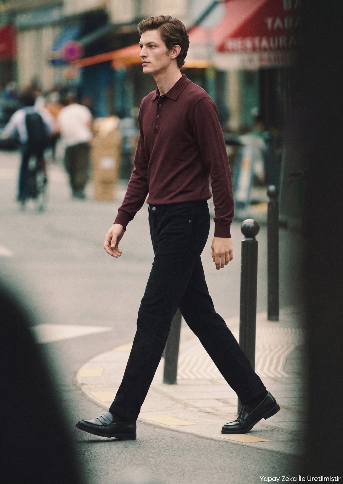Siyah Dokuma Regular Fit Kadife Casual Pamuk Karışımlı Pantolon
