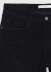 Siyah Dokuma Regular Fit Kadife Casual Pamuk Karışımlı Pantolon