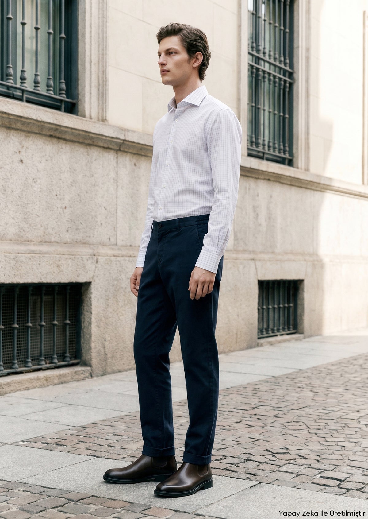 Lacivert Düz Dokuma Jogging Fit Casual Pantolon
