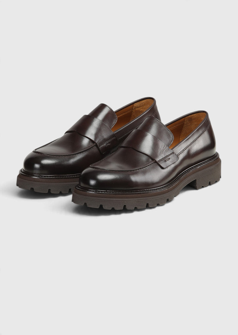 Kahverengi Deri Klasik Loafer