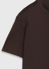 Kahverengi Düz %100 Pamuk T-Shirt