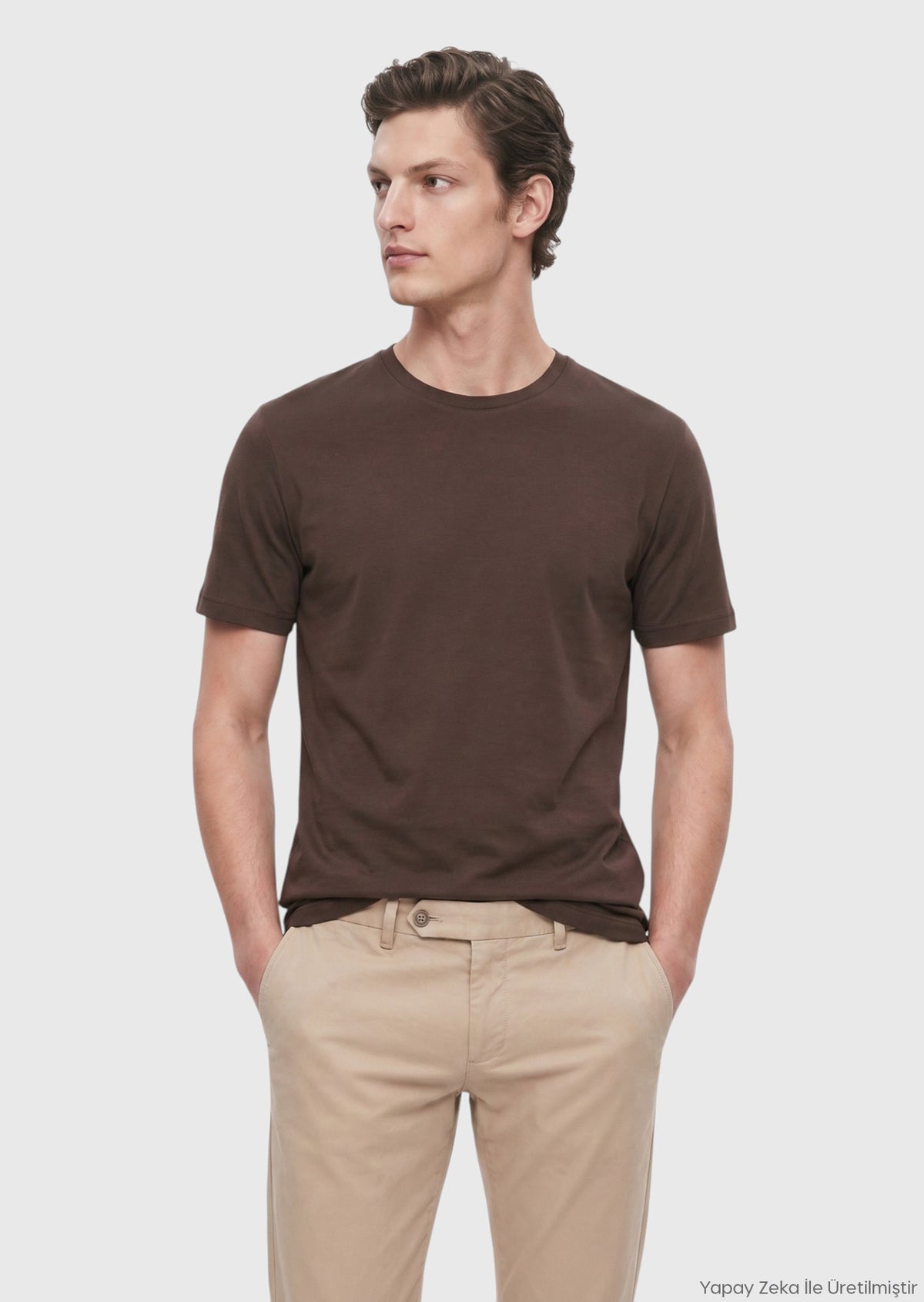 Mürdüm Düz %100 Pamuk T-Shirt