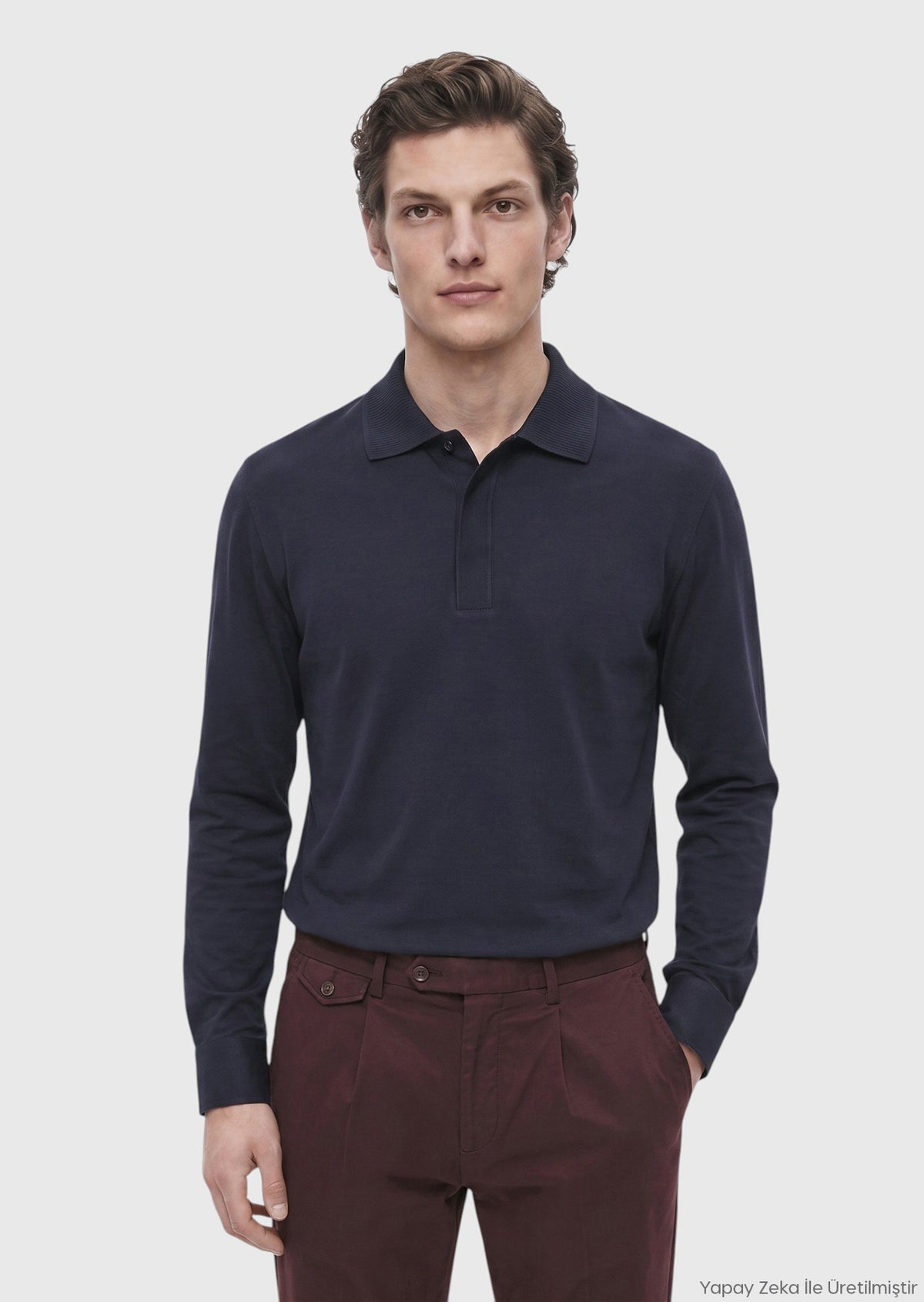 Lacivert Düz %100 Pamuk T-Shirt