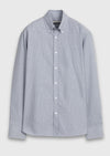 İndigo Mikro Casual Fit Uzun Dokuma Casual %100 Pamuk Gömlek