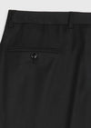 Siyah Düz Dokuma Regular Fit Klasik Yün Karışımlı Pantolon