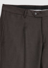 Kahverengi Düz Dokuma Regular Fit Klasik Yün Karışımlı Pantolon