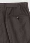 Kahverengi Düz Dokuma Regular Fit Klasik Yün Karışımlı Pantolon