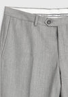 Gri Düz Dokuma Regular Fit Klasik Yün Karışımlı Pantolon