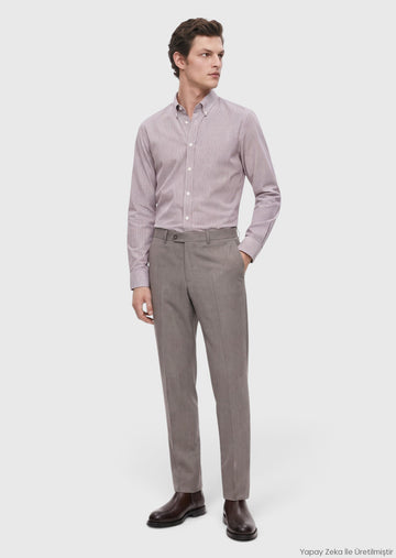 Vizon Düz Regular Fit Klasik %100 Yün Pantolon