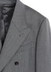 Gri Düz Relaxed Fit %100 Yün Takım Elbise
