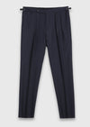 Lacivert Düz Relaxed Fit %100 Yün Takım Elbise