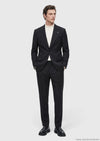 Siyah Düz Relaxed Fit %100 Yün Takım Elbise