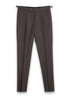Kahverengi Düz Relaxed Fit %100 Yün Takım Elbise