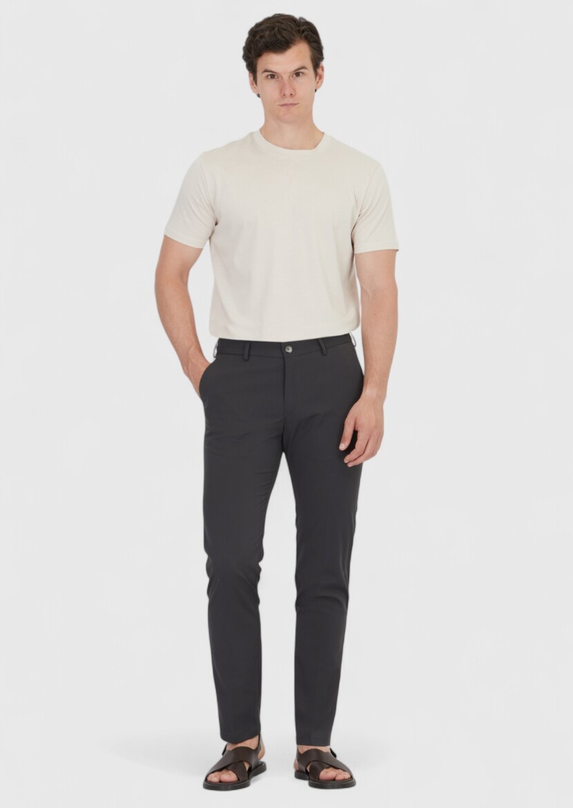 Dark Grey Weaving Jogging Fit Casual Trousers - RAMSEY