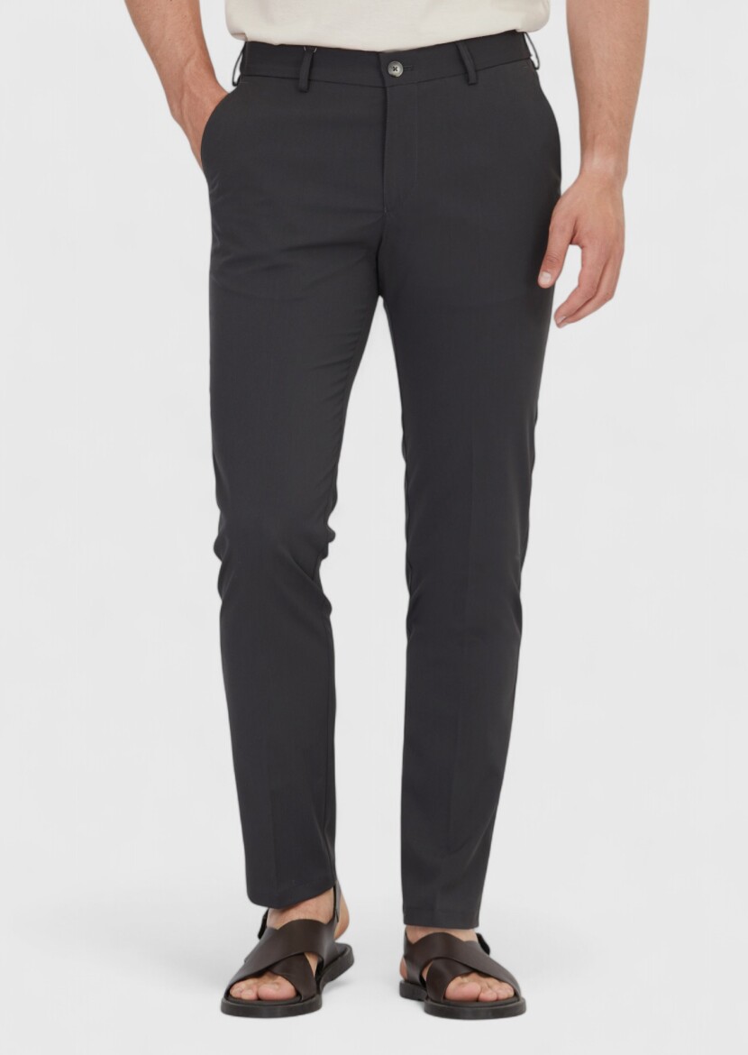 Dark Grey Weaving Jogging Fit Casual Trousers - RAMSEY