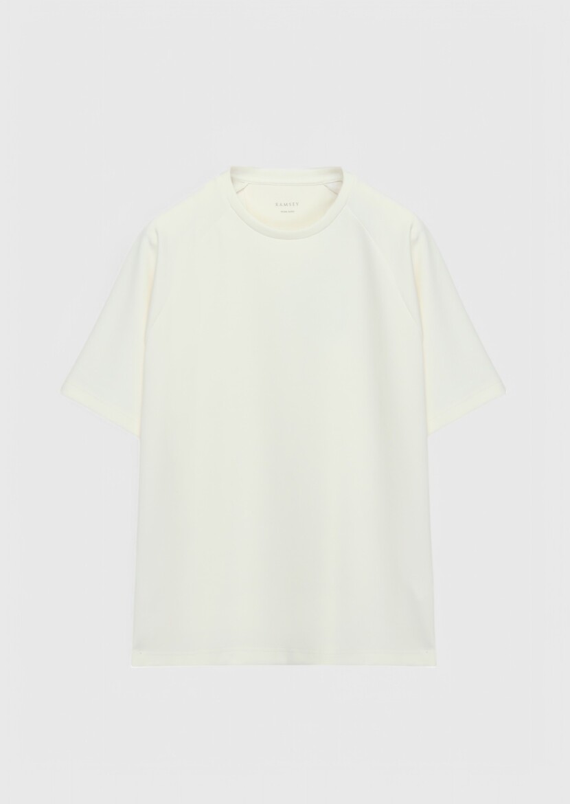 Ecru Crew Neck Plain Sweatshirt - 5