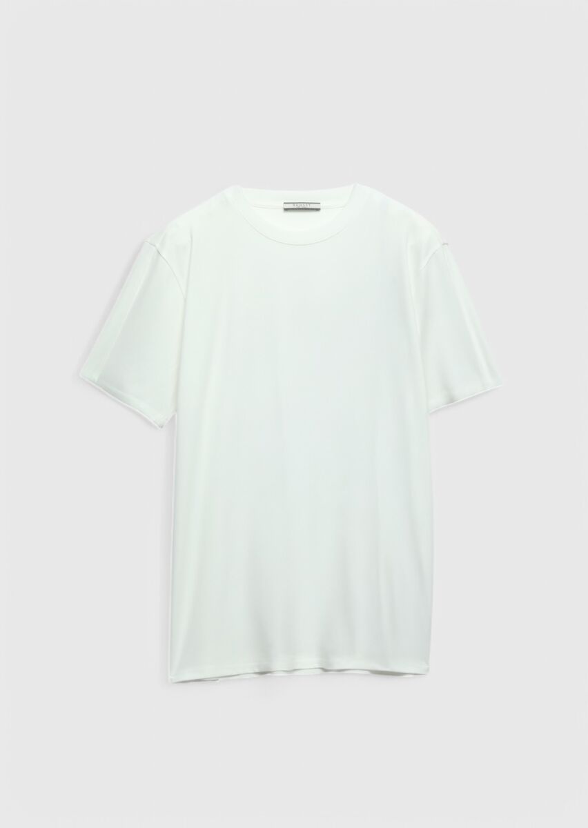 Ekru Bisiklet Yaka T-Shirt - 6