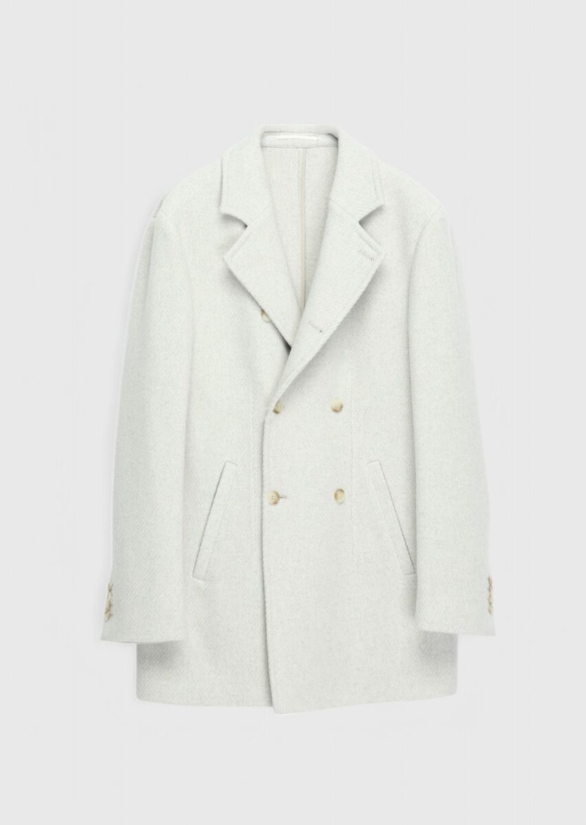 Ekru Regular Fit Kruvaze Yaka Casual Dokuma Kaban - 7