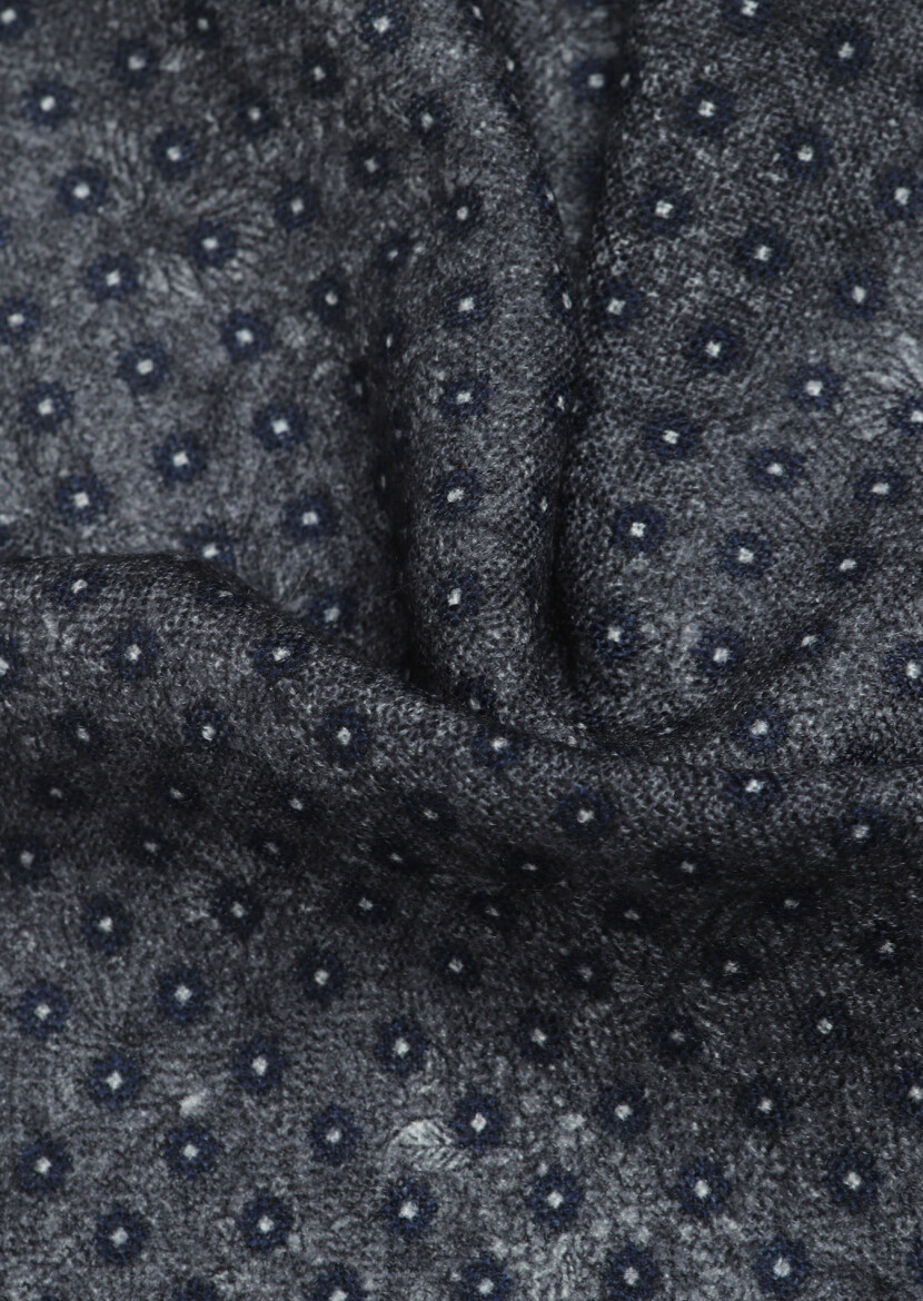 Grey %100 Yün Handkerchief 