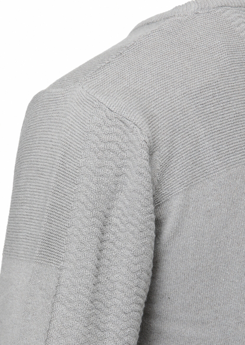 Grey Knitwear Sweatshirt - 3