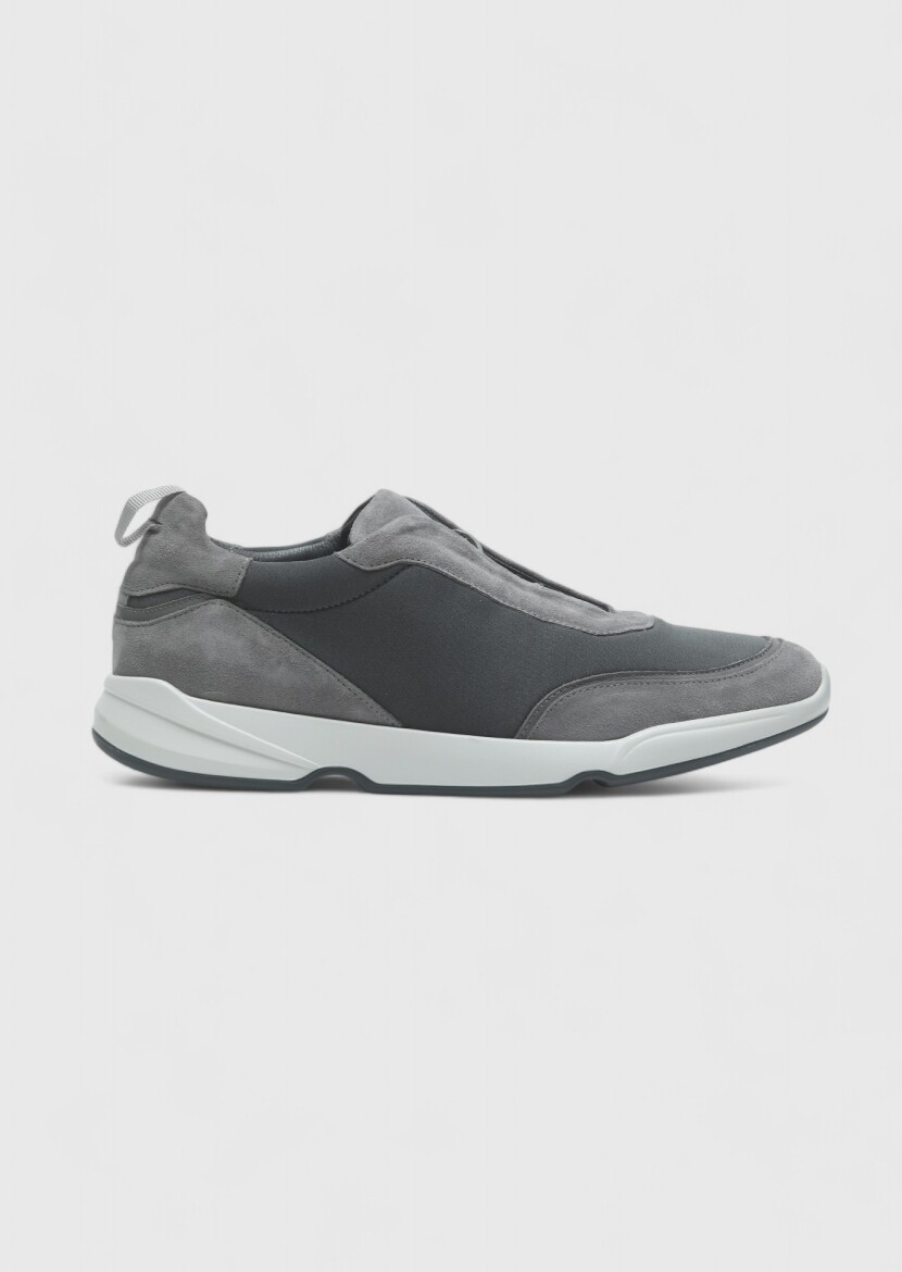 Grey Material Sneaker - RAMSEY