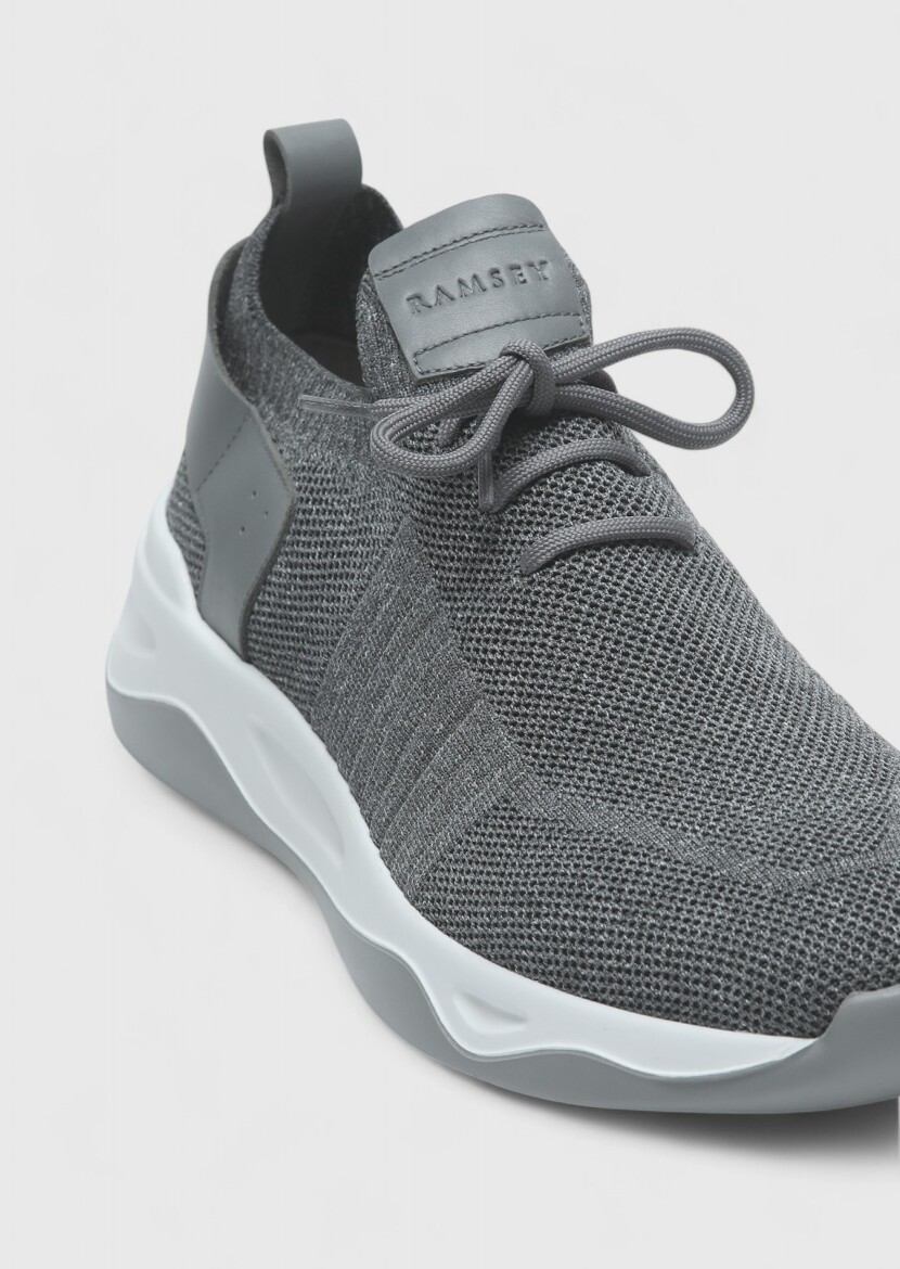 Grey Material Sneaker - RAMSEY