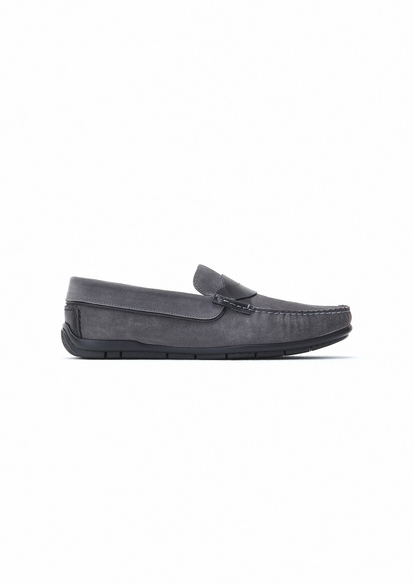 Grey Suede Casual Loafer - RAMSEY