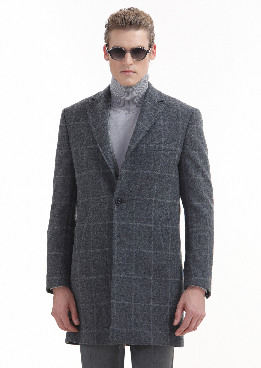 Grey Weaving Overcoat - 2