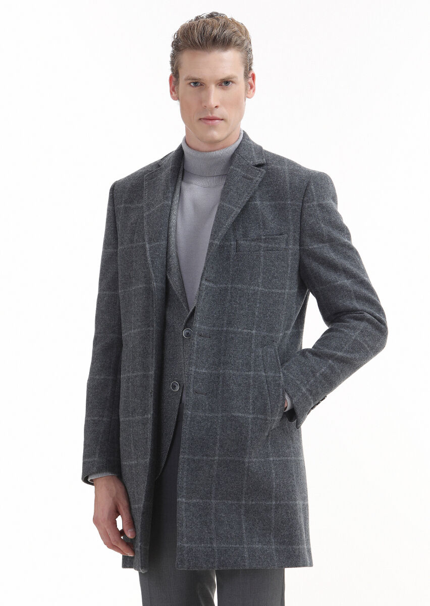 Grey Weaving Overcoat - 3