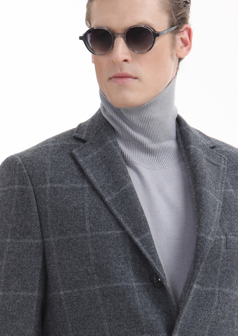 Grey Weaving Overcoat - 4