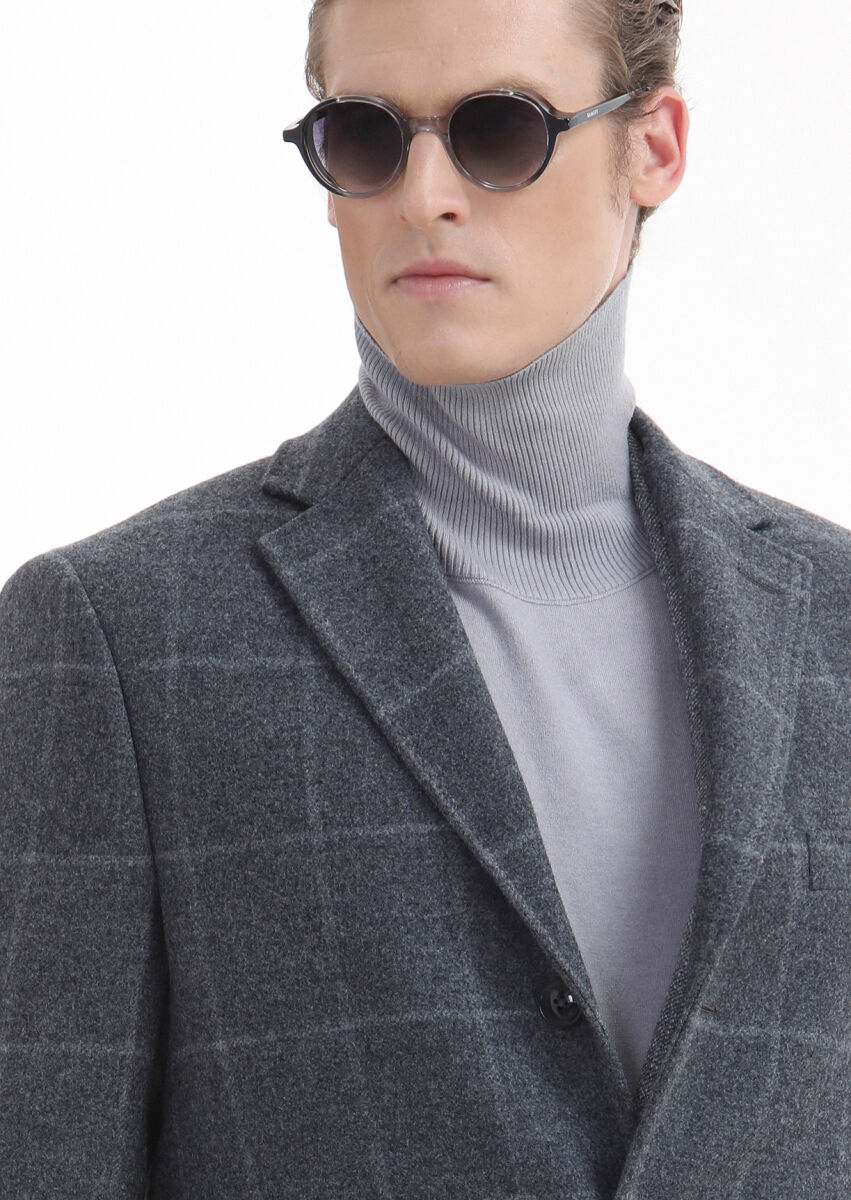Grey Weaving Overcoat - 4