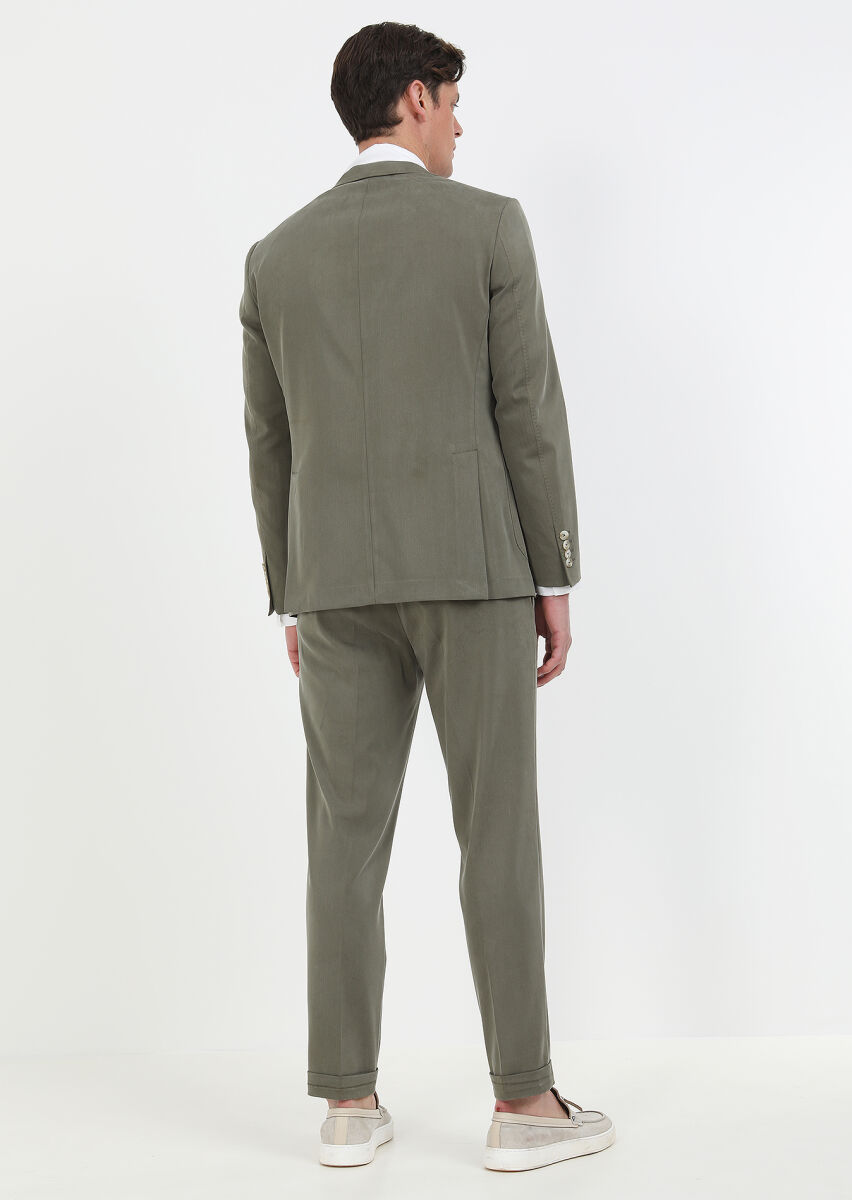 Haki Düz Zeroweight Slim Fit Takım Elbise - 7