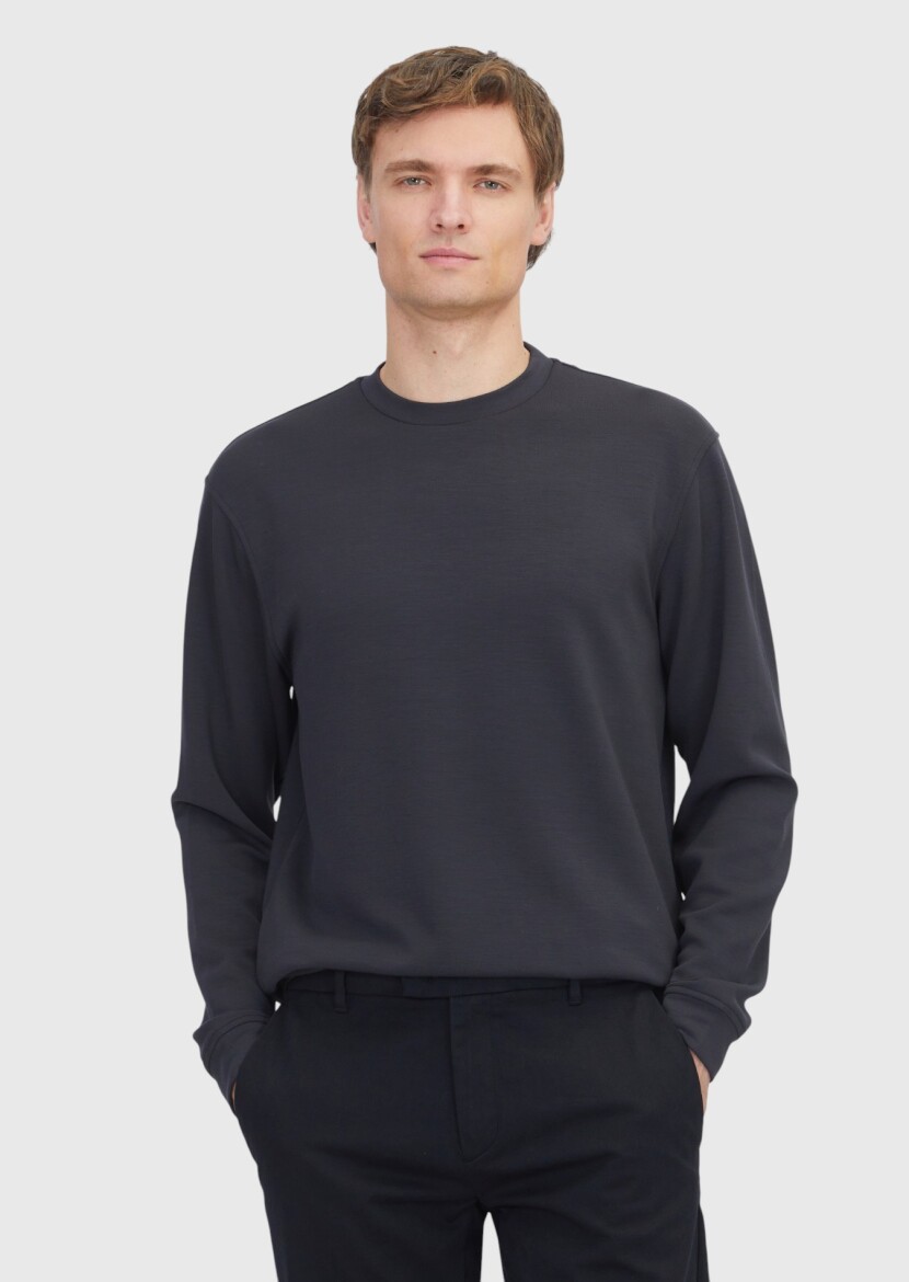 Hard Coal Crew Neck Plain Sweatshirt - RAMSEY