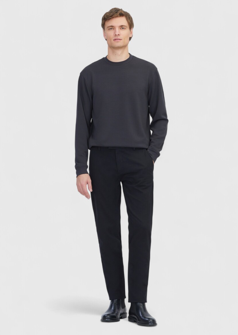 Hard Coal Crew Neck Plain Sweatshirt - RAMSEY