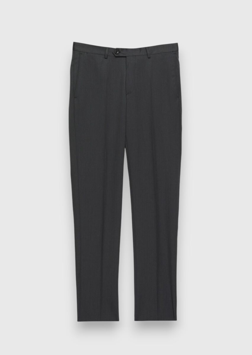 Hard Coal Plain Regular Fit 100% Wool Suit - 2