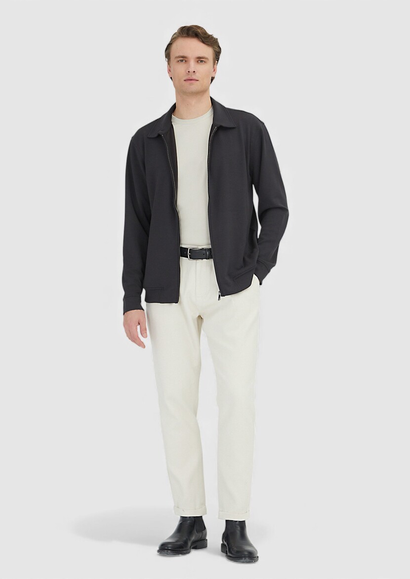 Hard Coal Polo Neck Plain Sweatshirt - RAMSEY