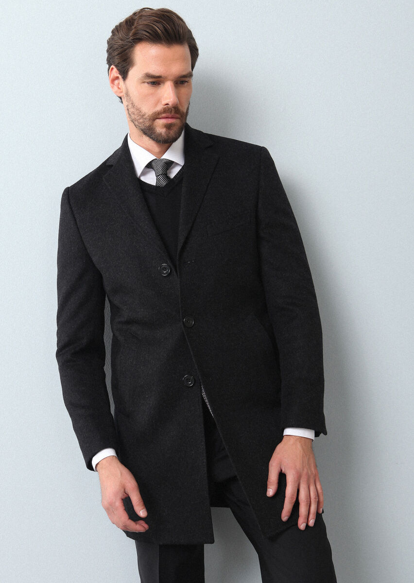 Hard Coal Weaving Overcoat - 2