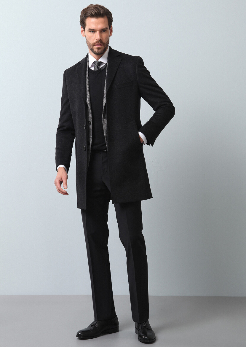 Hard Coal Weaving Overcoat - 3