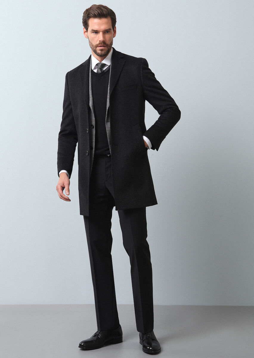 Hard Coal Weaving Overcoat - 3