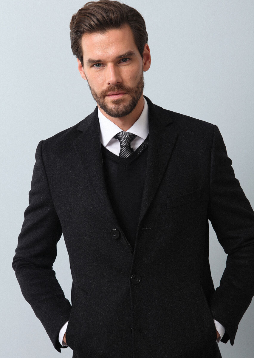 Hard Coal Weaving Overcoat - 4