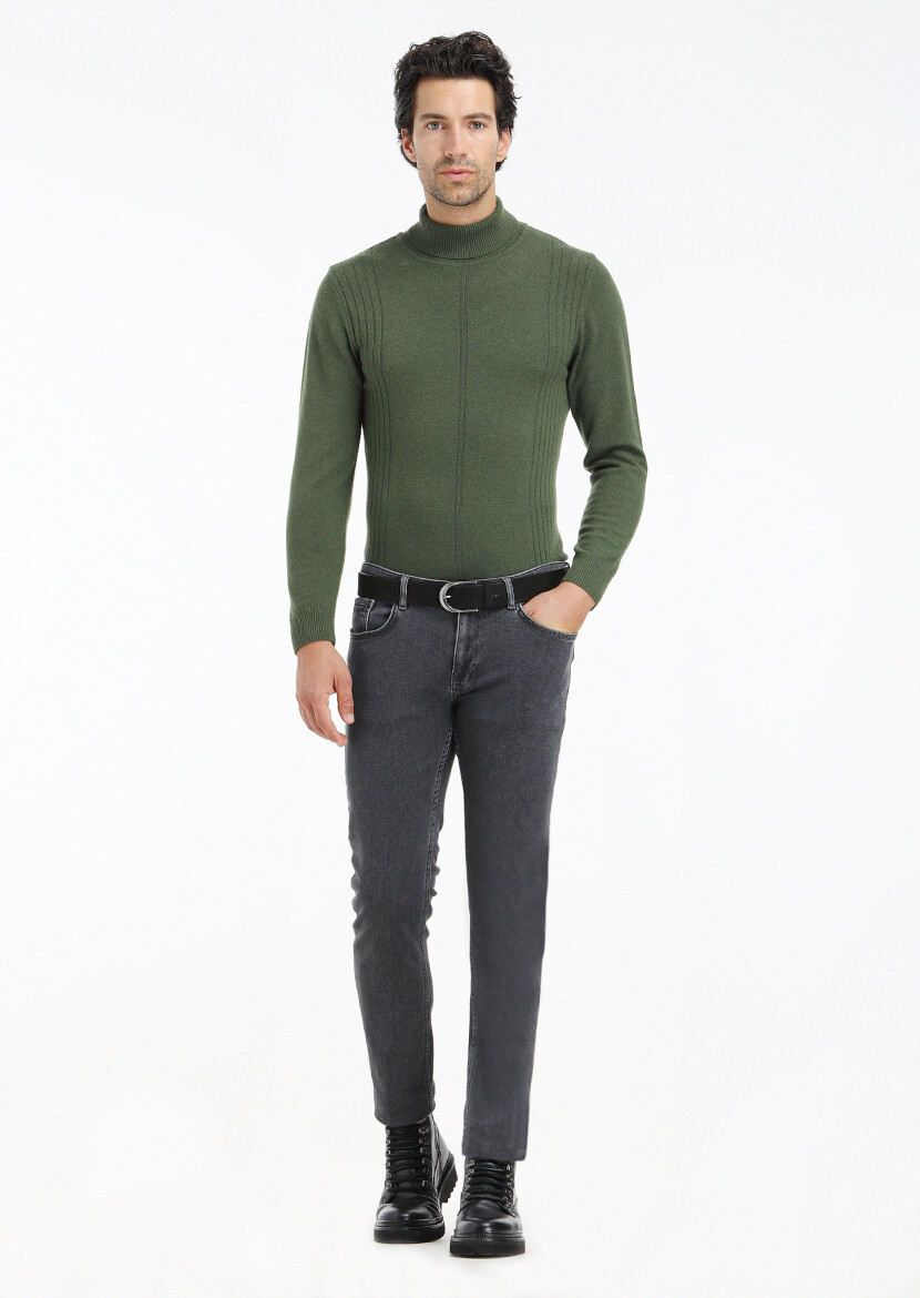 Khaki Knitwear Sweatshirt 