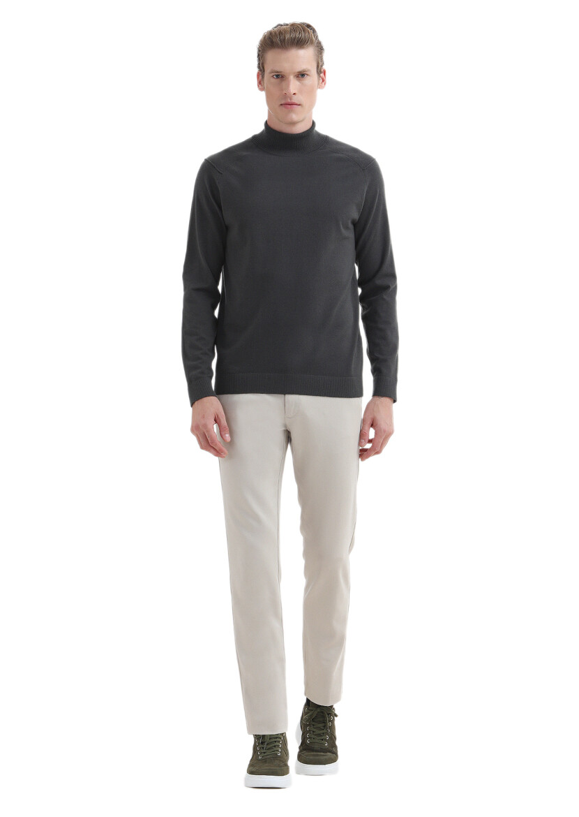 Khaki Knitwear Sweatshirt 