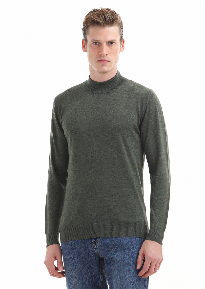 Khaki Knitwear Sweatshirt 