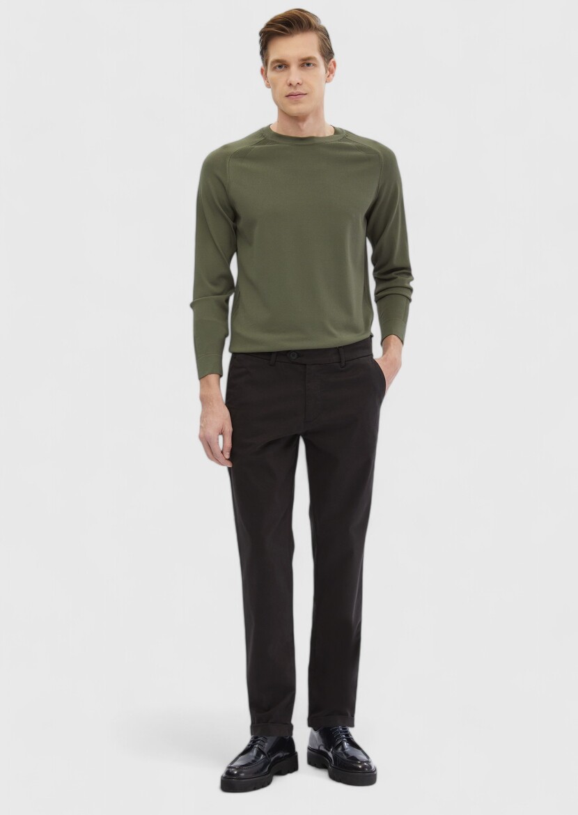 Khaki Knitwear Sweatshirt 